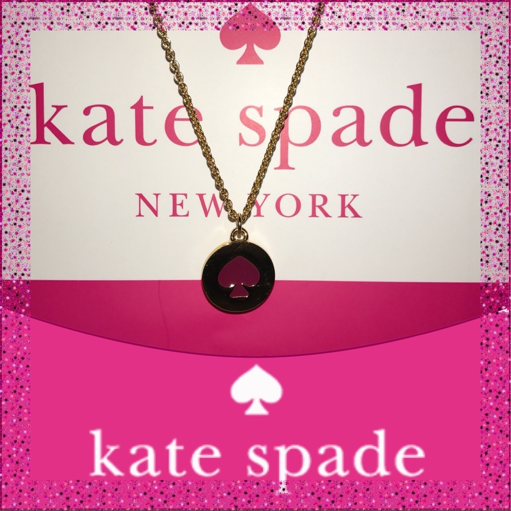 Take 40% Off Kate Spade ♠️ Pink “Spot the Spade” Necklace NWTs